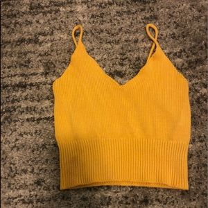mustard knit luna tank